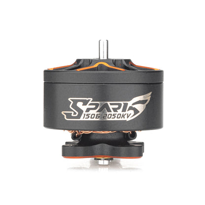 VCI SPARK 1506 motor side profile with SPARK 1506 2050KV label and mounting base