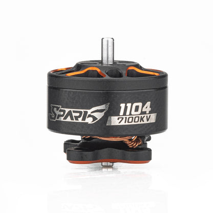 VCI SPARK 1104 FPV brushless motor, side view with 1104 7100KV label and exposed copper windings