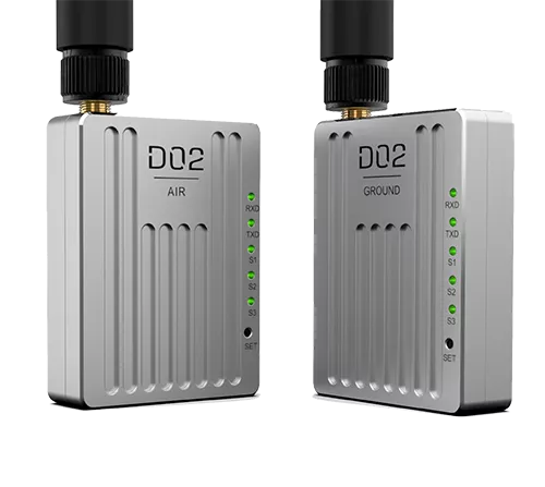 CHINOWING D02 Radio Digital Transmitter, 30–60 km Link, TTL/RS232, P900/P840, 7.4–24 V, IP53, PC Config Tool