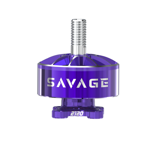 VCI 2207 YUKI SAVAGE brushless motor, purple can with threaded shaft, side view
