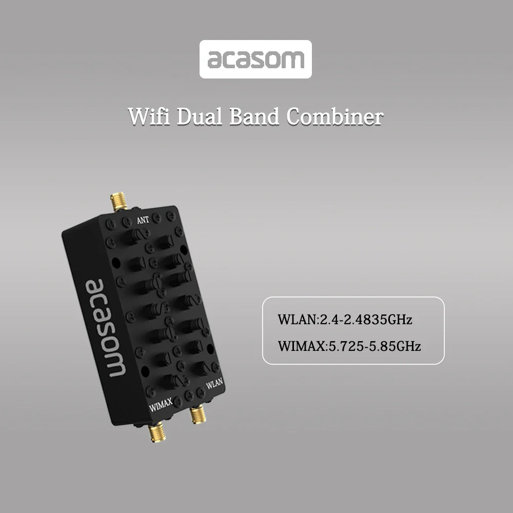 ACASOM 2.4G/5.8GHz SMA Duplexer, A dual-band combiner for WiFi and WiMAX frequencies.