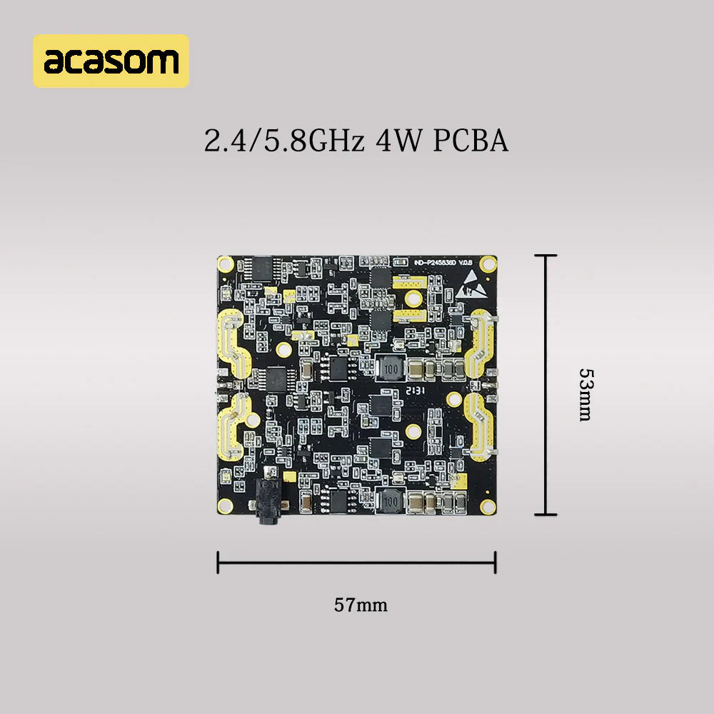 ACASOM Drone Signal Booster, ACASOM Dual Frequency Drone Booster, ACASOM 2.4G and 5.8G dual frequency drone signal booster amplifier for wireless communication enhancement.