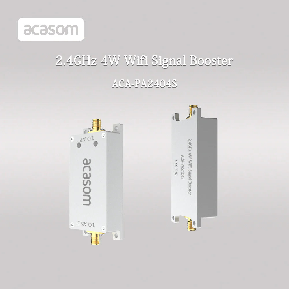 ACASOM 2.4GHz 4W Wifi Signal Booster, Delivers high output power up to 4W for enhanced coverage and performance, ideal for remote or obstructed areas.