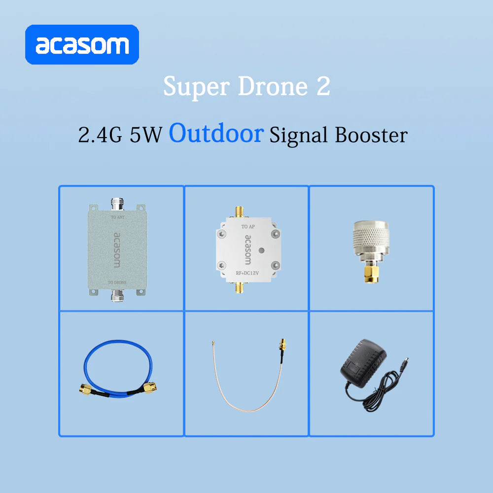 ACASOM 2.4GHz 5W Drone Signal Booster Wireless Amplifier Range Extender