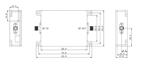 ACASOM 2.4GHz Drone Signal Amplifier, Amplifier designed for high output power, boosting range and signal strength up to 46dBm.
