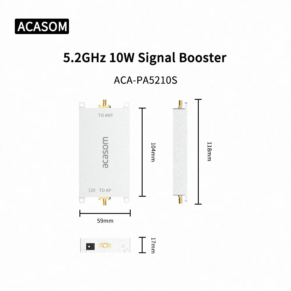 ACASOM 5.8G 5.2G Drone Signal Booster, Boosts drone signals up to 1 mile for seamless communication.