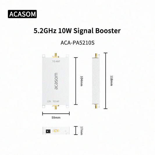 ACASOM 5.8G 5.2G Drone Signal Booster - 10W 20W Signal SMA-K Amplifier FPV Extender