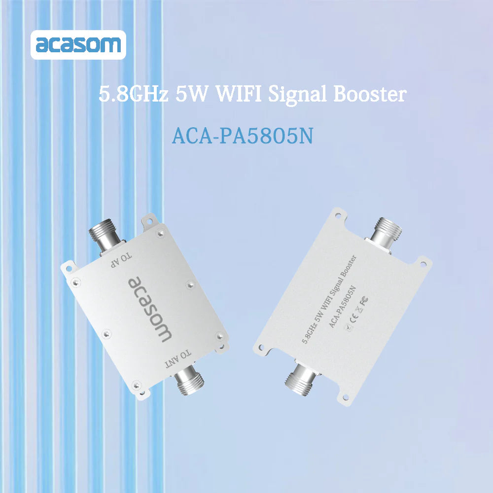 ACASOM 5.8GHz 5W Wifi Signal Booster, Drone & FPV Systems extend signal range, providing stronger control and data transmission.