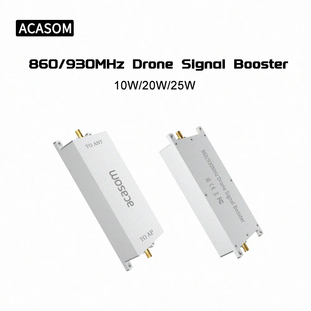 ACASOM 860-930MHz Drone Signal Booster, Drone signal booster with 1 output, 25W power and up to 78% antenna gain.