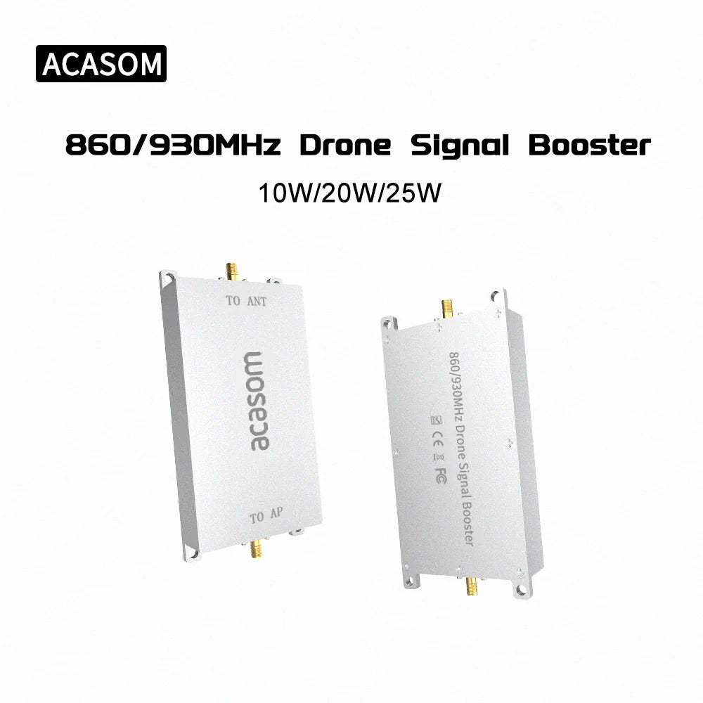 ACASOM 860-930MHz Drone Signal Booster - 10W 20W 30W Signal Amplifier Image Transmission Range Extender