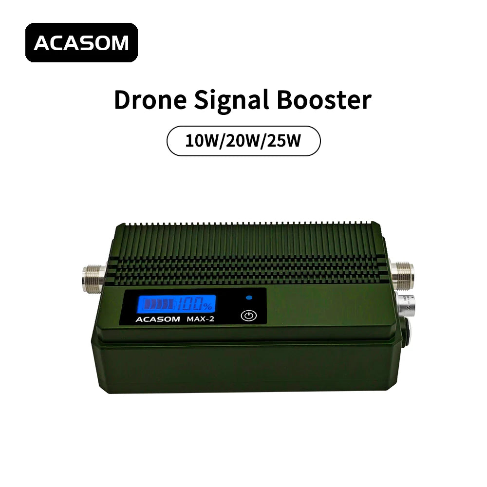 ACASOM MAX-2 1.4GHz Drone Signal Booster. Drone signal booster amplifies connectivity and range for frequencies up to 1.4 GHz.