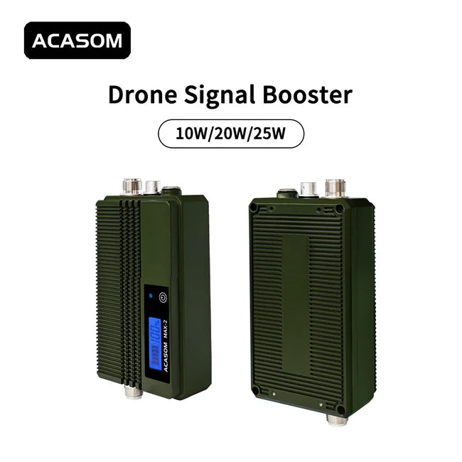 ACASOM MAX-2 5.8GHz Drone Signal Booster, Drone signal booster amplifies transmission range for FPV images up to 10W, 20W, or 25W.