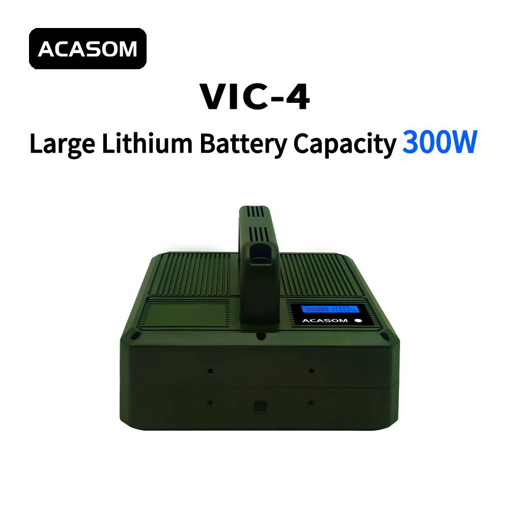 ACASOM Portable VIC-4 200M 300M 400M 500M, The Portable VIC-4 offers various battery capacities (200M to 500M) for efficient power supply.