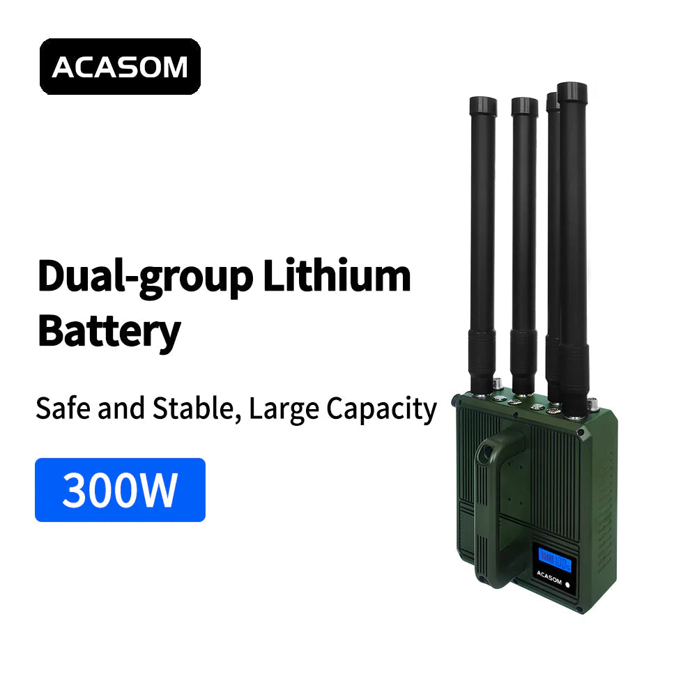 ACASOM Portable VIC-4 has a dual group lithium battery with 3000mAh capacity, ensuring safe and stable performance for various applications.