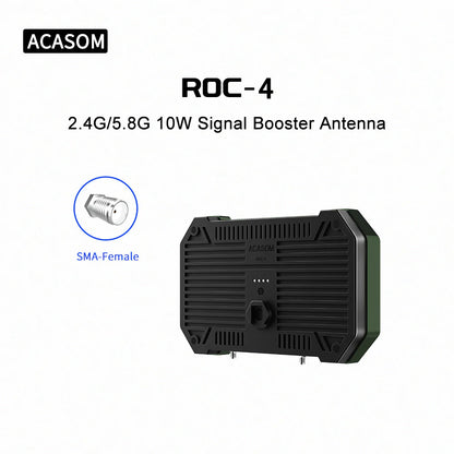 ACASOM ROC-4 Green features a robust antenna and SMA-female connector for reliable connectivity.