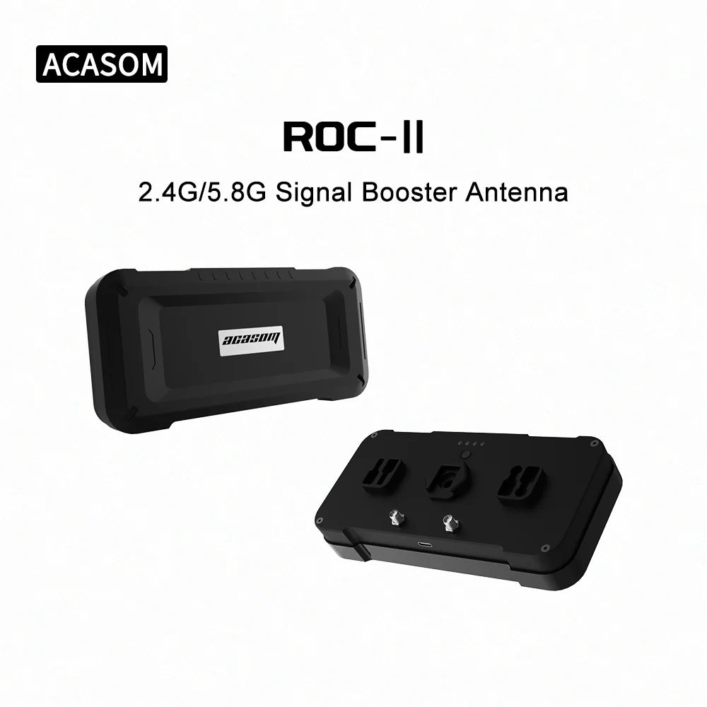 Boost your drone signal range with ACASOM ROC2, a dual-band signal booster antenna that amplifies signals up to 5W.