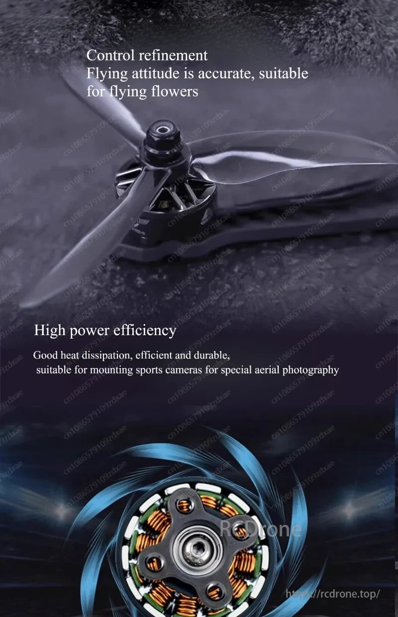 AE 2306.5 V2 1960KV 1860KV 6S Brushless Motor, Control refinement ensures accurate flying, ideal for flower flights. High power efficiency, good heat dissipation, durable, perfect for aerial photography with sports cameras.