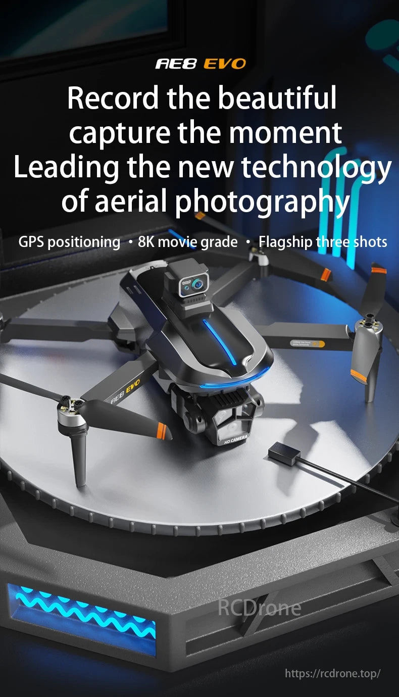 AE8 Drone, AE8 EVO captures moments with GPS, 8K, and flagship shots.