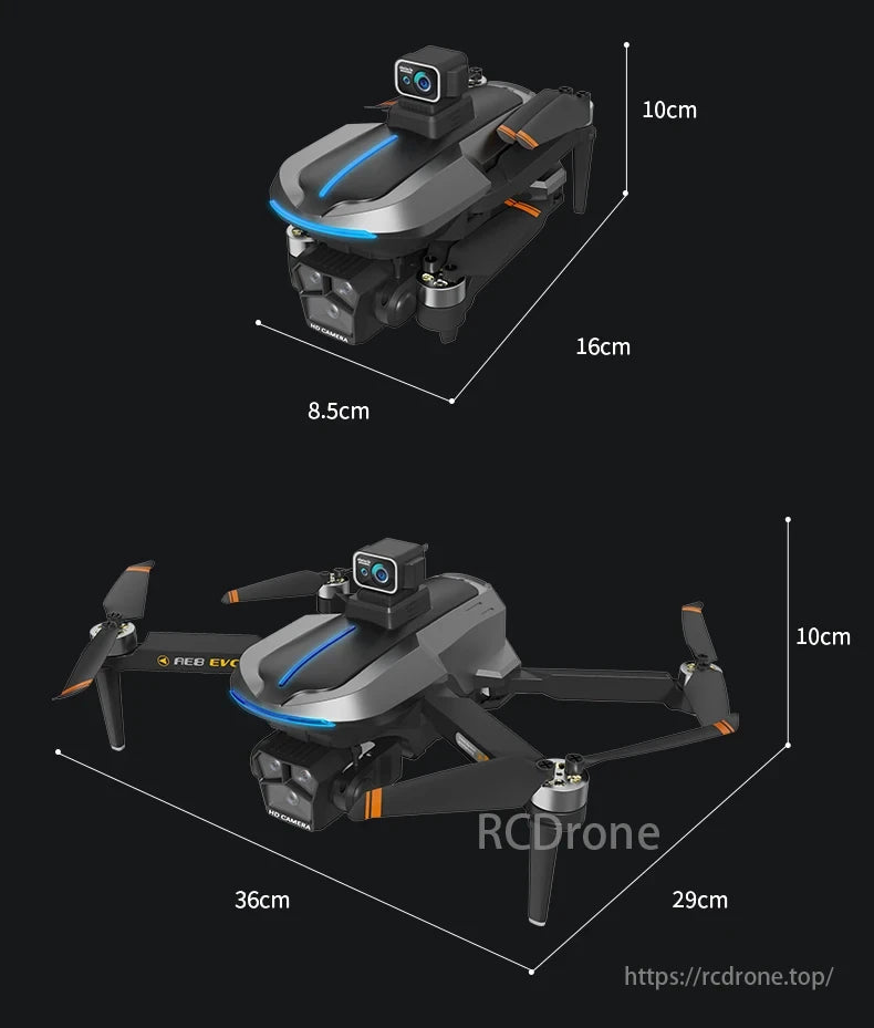 AE8 Drone, The product is an 8K camera drone with features like 360° obstacle avoidance, optical flow hovering, and intelligent follow.