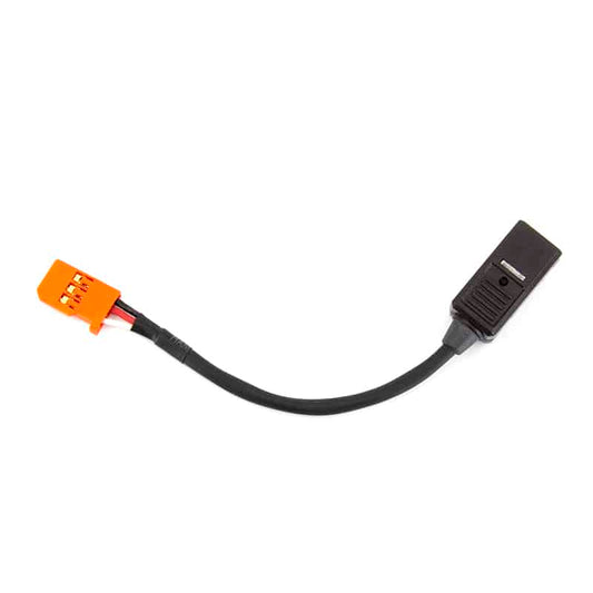 Futaba AEC-32 100 mm S.Bus servo hub cable with orange 3-pin plug and black inline connector