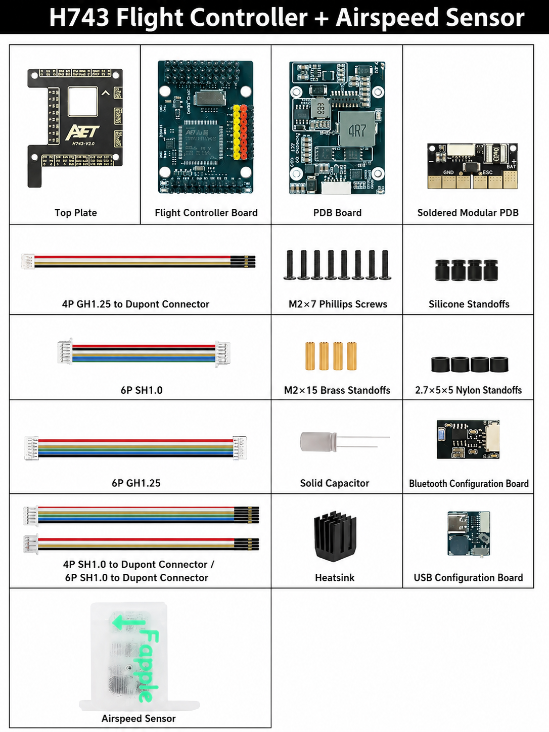 AeroEggTech AET-H743-Basic H743 Kontroler lotu do ArduPilot Fixed-Wing/VTOL, 10A BEC, Podwójny IMU