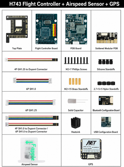 AeroEggTech AET-H743-Basic H743 Kontroler lotu do ArduPilot Fixed-Wing/VTOL, 10A BEC, Podwójny IMU