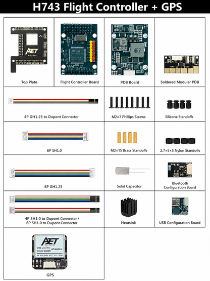 AeroEggTech AET-H743-Basic H743 Kontroler lotu do ArduPilot Fixed-Wing/VTOL, 10A BEC, Podwójny IMU