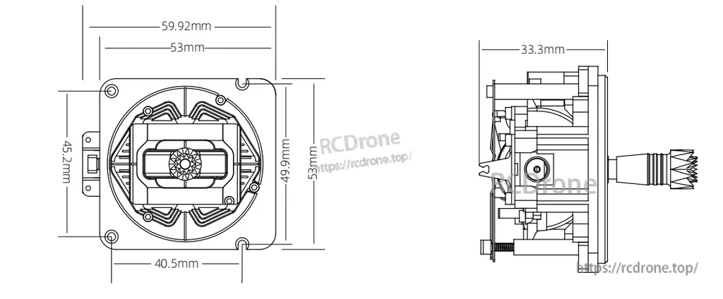 AG01 CNC Hall Gimbal (HOLLOW SHAFT Version）