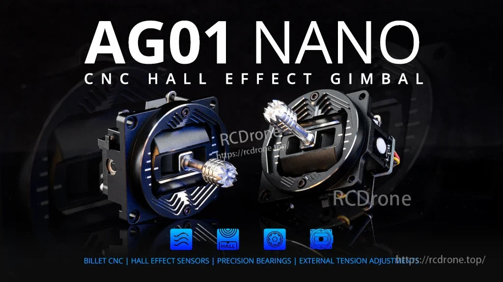 AG01 NANO CNC Hall Gimbals for Pocket Radio