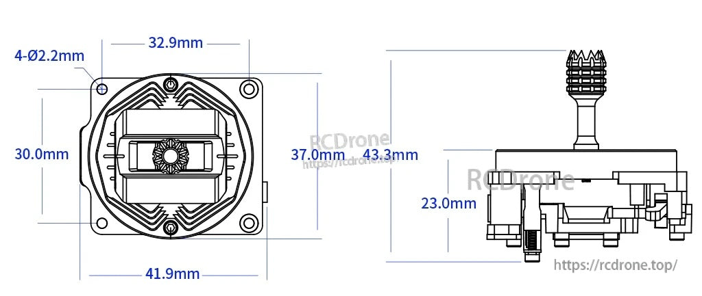 AG01 NANO CNC Hall Gimbals for Pocket Radio