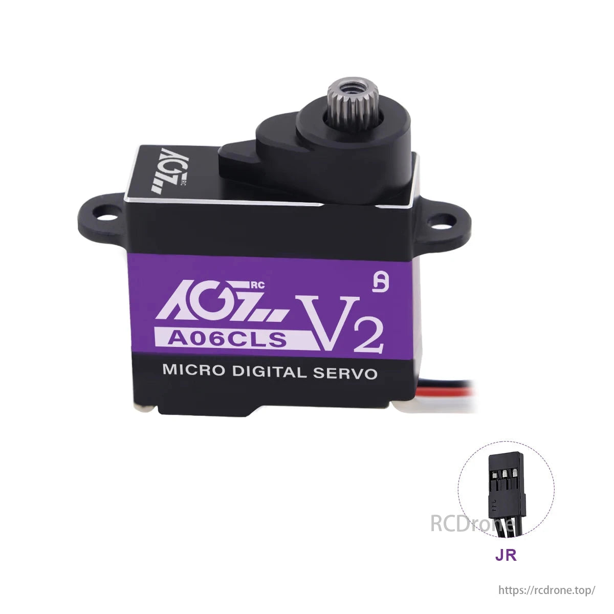 AGFRC A06CLS V2 - 3.0KG 6g Titanium Gear Supersnelle programmeerbare microservo voor 1/18 1/24 1/27 1/28 Mini-auto GLR GLA MRZ-vliegtuig