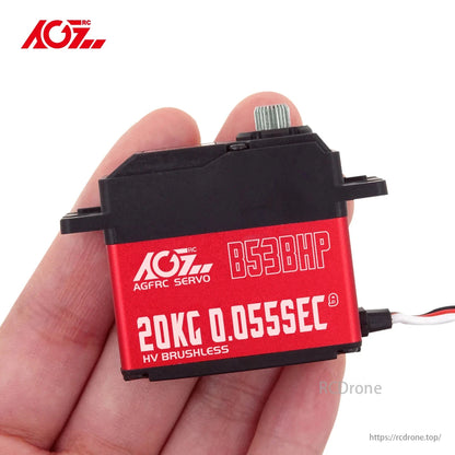 AGFRC B53BHP V2 - Servo RC senza spazzole HV 20KG Servo standard digitale programmabile con ingranaggi in acciaio aggiornato per 1/10 RC Car Boat Crawler