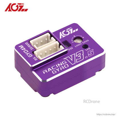 AGFRC GY04M V3.5 (paars) aluminium behuizing - Hoge stabiliteit Mini Dual Gain Steering Tuned Gyro voor Mini-Z Car Drift F1 Touring Offroad
