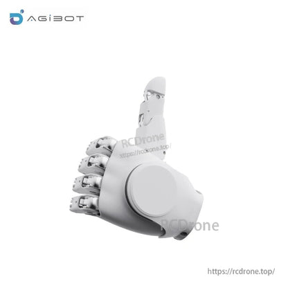 AGIBOT OmniHand 2025 Robot Hand, AGIBOT OmniHand robotic hand gripper in white with articulated fingers and thumb assembly
