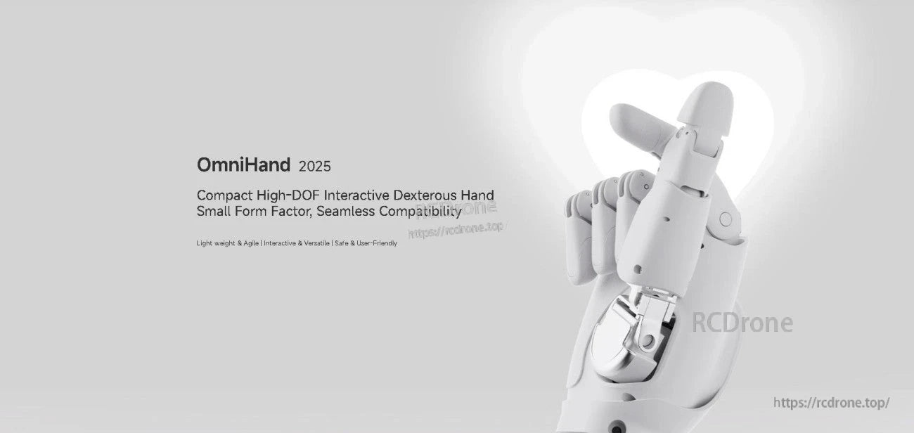 AGIBOT OmniHand 2025 Robot Hand, AGIBOT OmniHand 2025 robotic hand with articulated fingers in a compact, high-DOF dexterous design