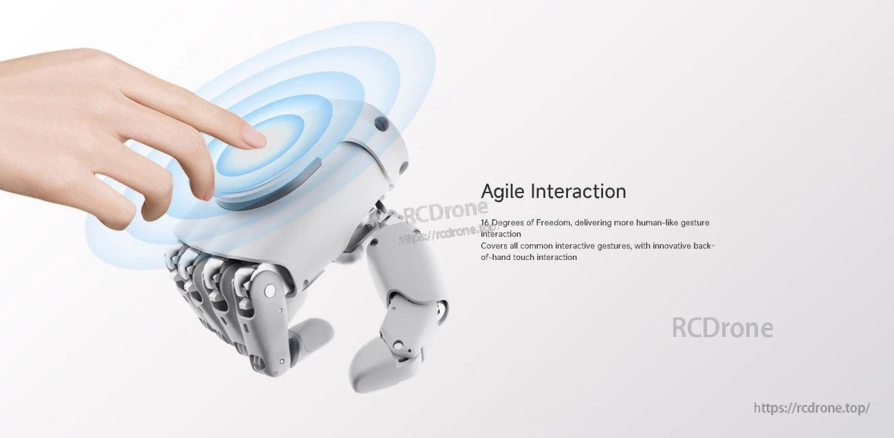 AGIBOT OmniHand 2025 Robot Hand, AGIBOT OmniHand 2025 robotic hand with back-of-hand touch interaction and articulated fingers