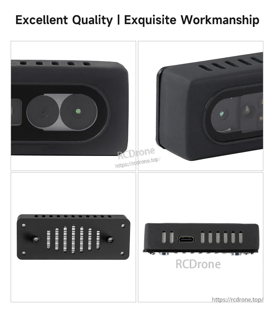 Yahboom AI VIEW binocular structured light 3D depth camera with dual lenses and USB-C port on black housing