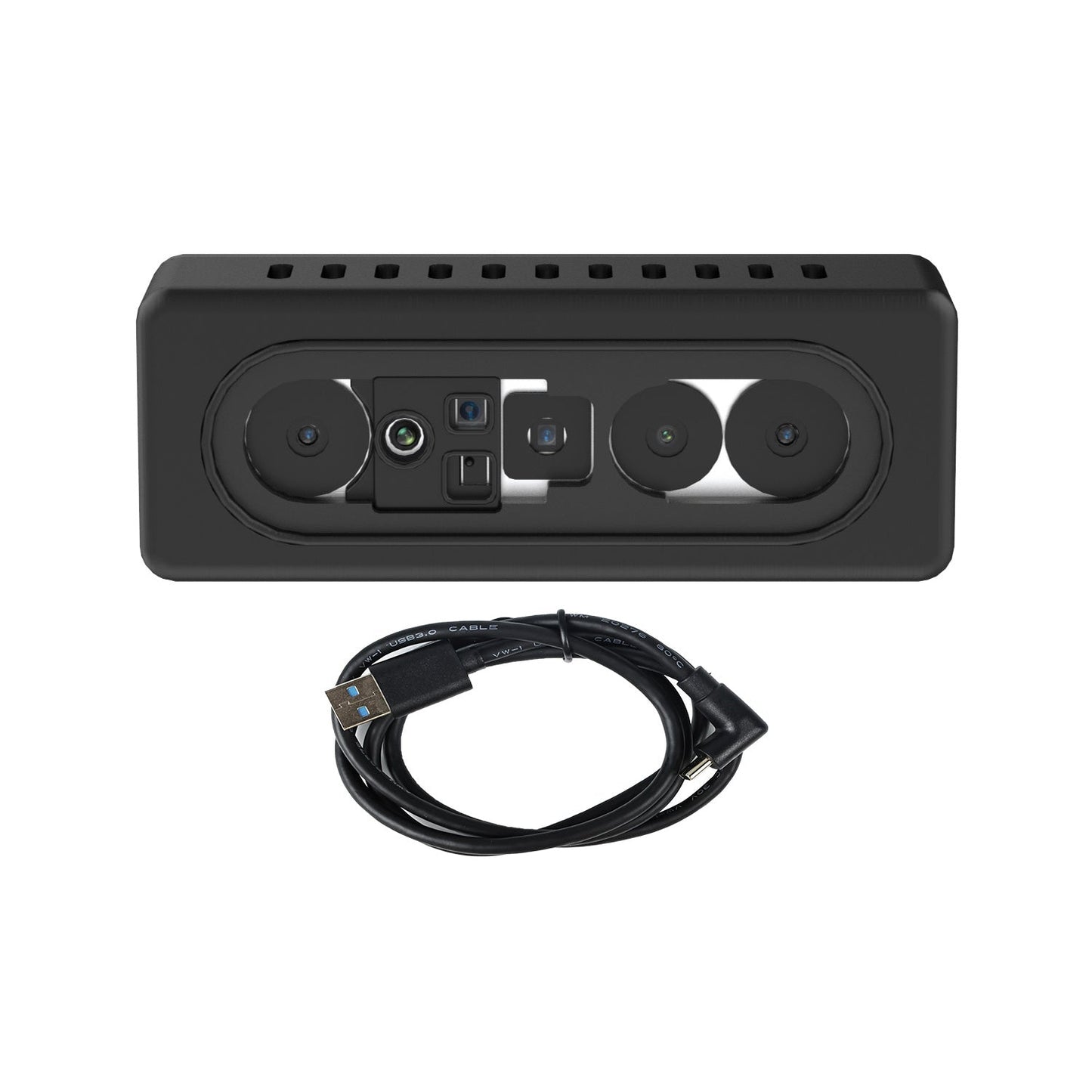 Yahboom AI VIEW binocular structured light 3D depth camera front view with USB 3.0 Type‑C cable