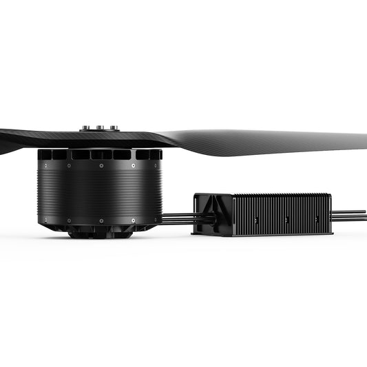 MAD AM110 heavy-lift drone motor with large propeller and external SineSic 160A Pro ESC module