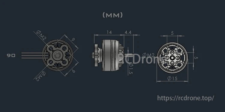 AMAX 1106 Competition Brushless Motor 3300KV-6500KV 1.5mm Shaft for 2S-3S Micro FPV Toothpick Cinewhoop Drone