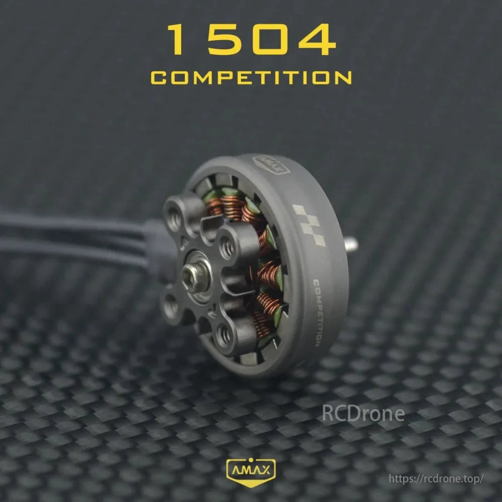 AMAX 1504 brushless motor for FPV drones, with 3000KV/6000KV options, fits 2.5-4 inch toothpick whoop drones.