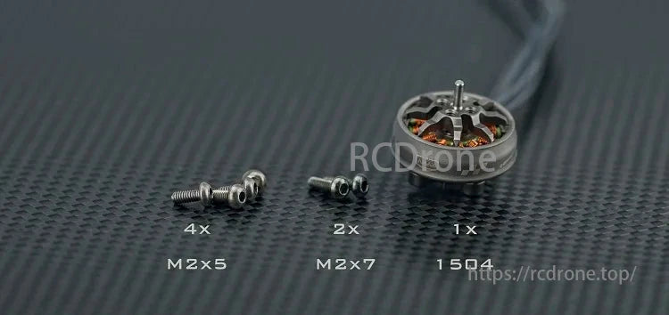 AMAX 1504 motor with M2x5 and M2x7 screws, designed for enhanced FPV drone performance.