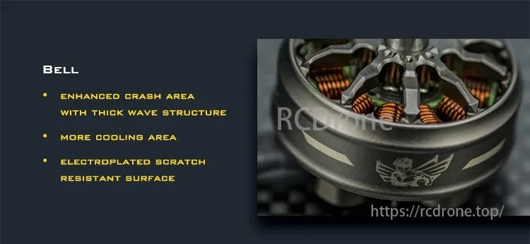 AMAX 2207 Bando Competition Brushless Motor, AMAX 2207 Bando motor features enhanced crash protection, improved cooling, and a scratch-resistant surface for durability.