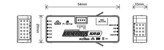 FrSky ARCHER PLUS SR8 Receiver, Features Enhanced Anti RF-Interference capability with more solid RF performance Smart-matched