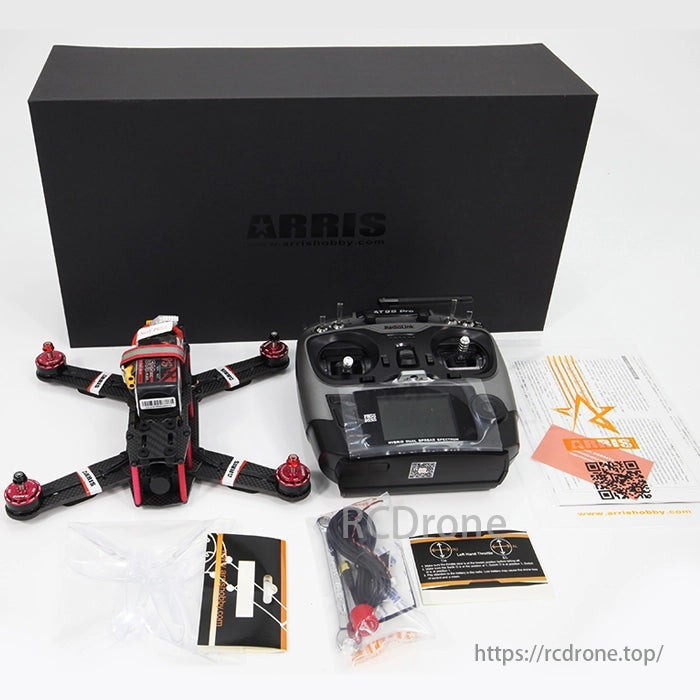 ARRIS X-Speed 250B 6-Inch FPV, Adjustable FPV camera with 0-45° tilt adjustment for improved field of view.