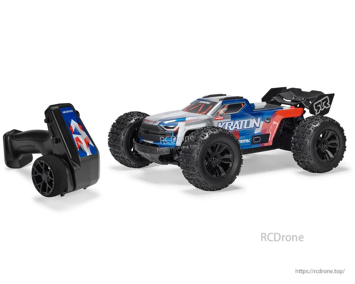 ARRMA Mini Kraton 3S BLX 4x4 1/16 RTR Bezszczotkowy Monster Truck (Czerwony/Niebieski) z akumulatorem 3S LiPo i ładowarką