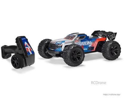 ARRMA Mini Kraton 3S BLX 4x4 1/16 RTR Bezszczotkowy Monster Truck (Czerwony/Niebieski) z akumulatorem 3S LiPo i ładowarką