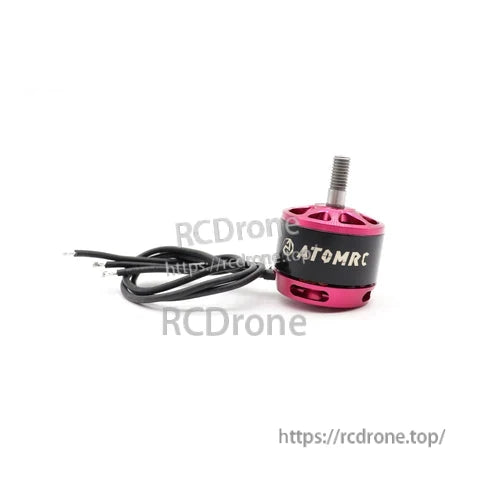 ATOMRC 2212 1400KV brushless motor in red/black with attached lead wires for RC airplane use