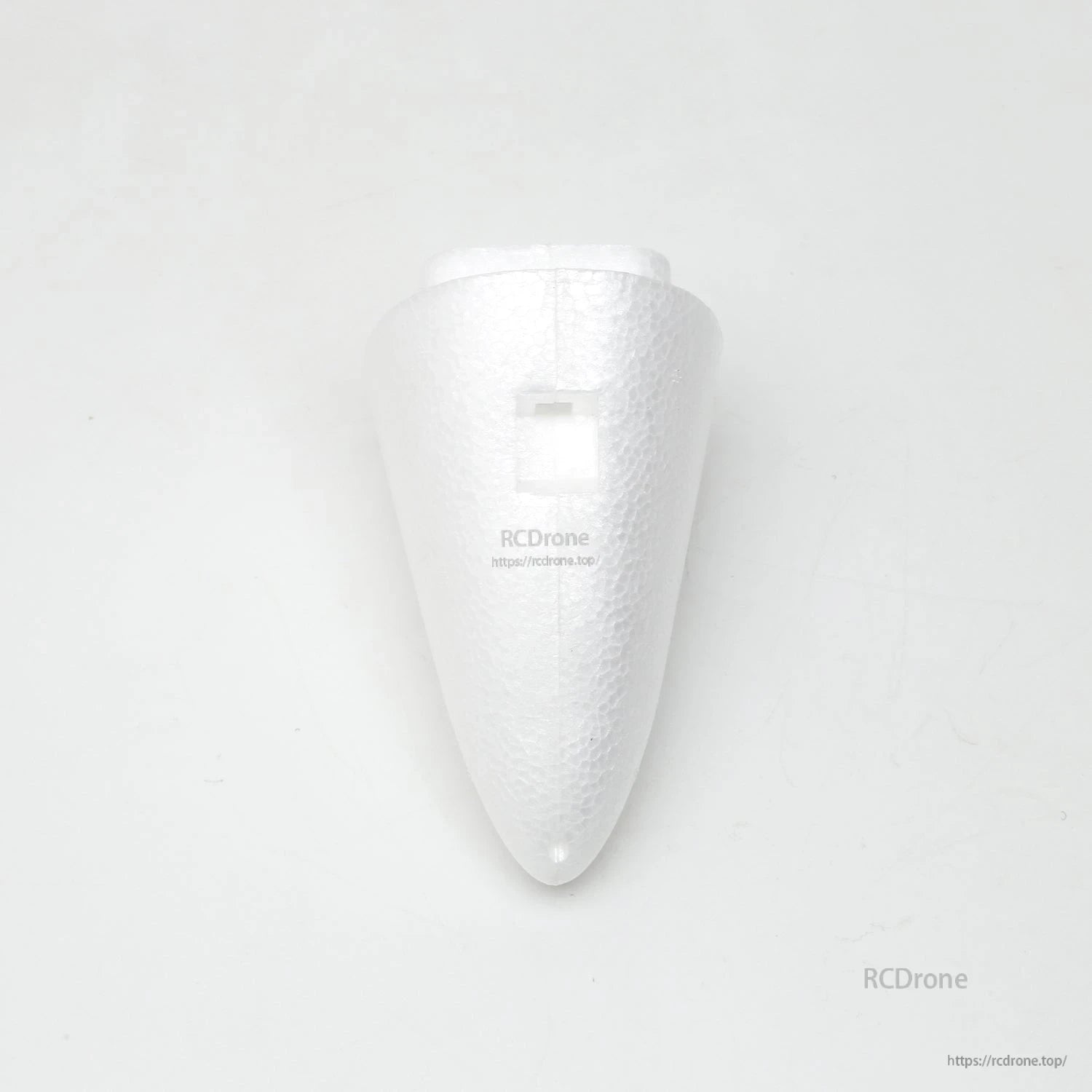 Beluga fixed wing nose cone spare part, white foam nose section shown from above