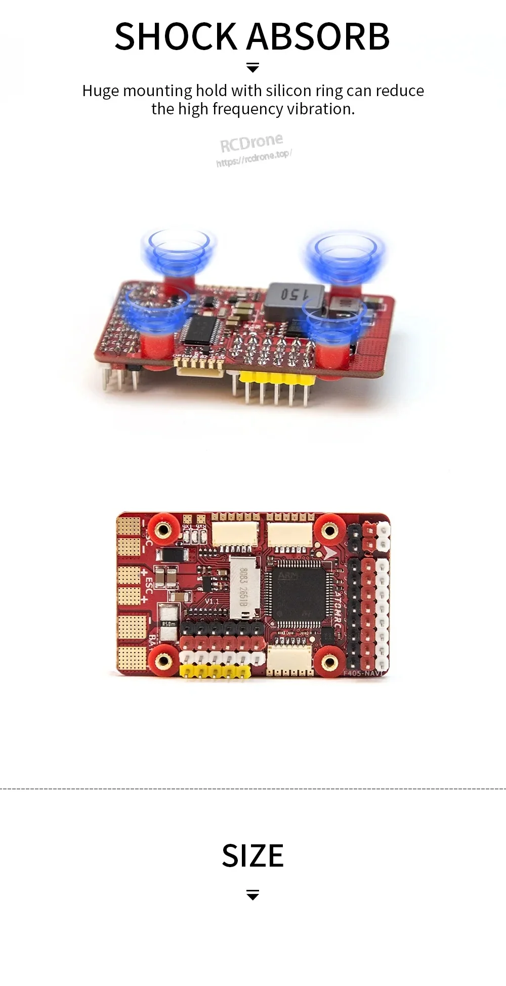 Silicone ring vibration-isolation mounting concept for reducing flight controller vibration on fixed-wing airframes